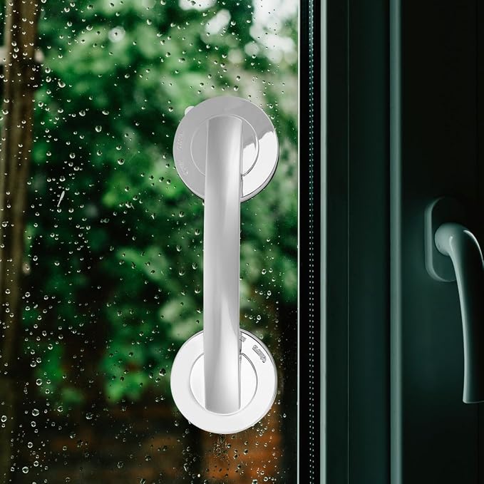 Amosfun Suction Grab Bar for Bathtubs and Showers Bathroom Bath Handrails Easy Install Suction Cup Door Handle 7.71 x 2.36 x 1.96 Inch