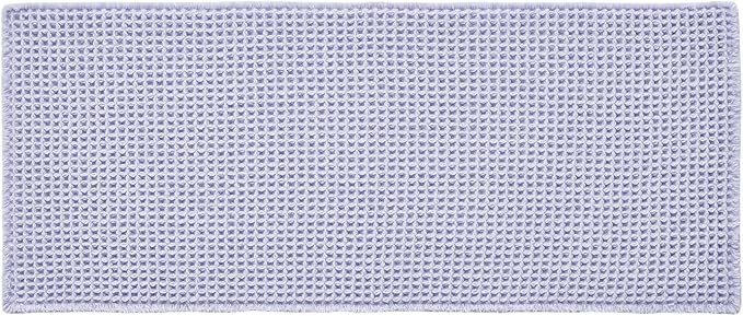 TYUU Waffle Runner Rug Bathroom, Boho Bathroom Rugs Non Slip Washable Long Super Absorbent Quick Dry Cute Bath Mat Farmhouse Bath Mat, 72''x24'' Lavender Cream