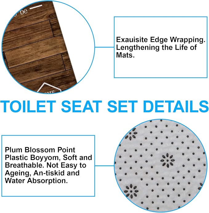 4Pcs Family Shower Curtain Sets with Non-Slip Rugs, Toilet Lid Cover and Bath Mat, Brown Home Bathroom Decor Set Accessories Waterproof Shower Curtains with 12 Hooks, 72 x 72 Inch