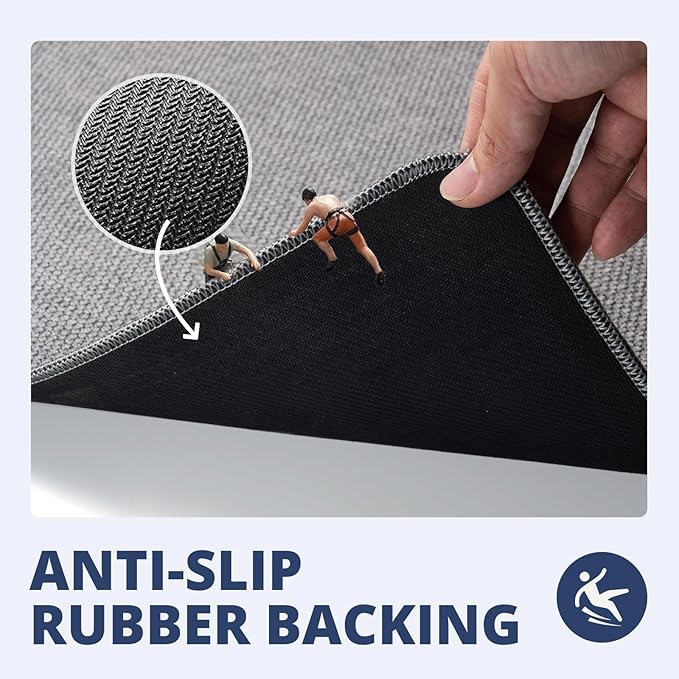 Bathroom Rugs Sets 2 Piece, Thin Bath Mat & U-Shaped Contour Toilet Rug Absorbent Quick Dry, Machine Washable, Non Slip Low Pile Bath Mats for Bathroom/Tub/Sink/Shower (30"x20" Plus 24"x20" U, Grey)