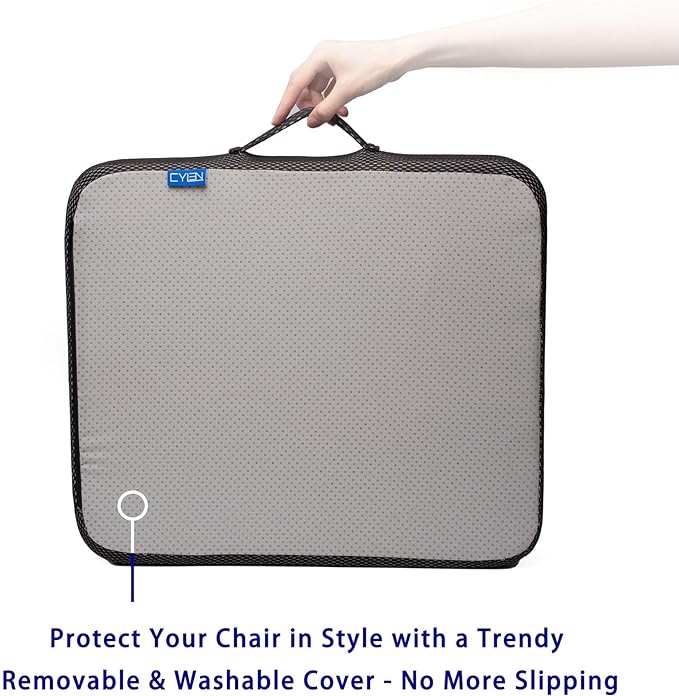 Ifoam Gel Infused Memory Foam Layer Wheelchair Cushion - Seat Cushion for Wheelchair-Office Chair, Kitchen Chair-Pressure Sore and Tailbone Pain Relief-High Dense Polyfoam Base (Black, 18×16×3 inch)