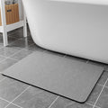 Diatomaceous Earth Bath Mat - 24x17 Quick Dry Absorbent Non Slip Thin Bathroom Rug, Grey