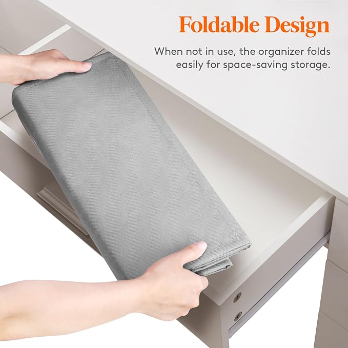 Lifewit 1 Pack Over the Door Organizer, Clear Window Hanging Storage with 4 Side Pockets, Anti Tilt 40 lbs Load Behind Door for Pantry, Nursery, Bathroom, Bedroom, Dorm, 5 Section, Gray