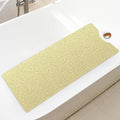 Bathtub Mat Non Slip Shower Mat Soft PVC Loofah Bath Tub Mats with Drain for Bathroom Tub 40 x 16 Inch (Beige Yellow)