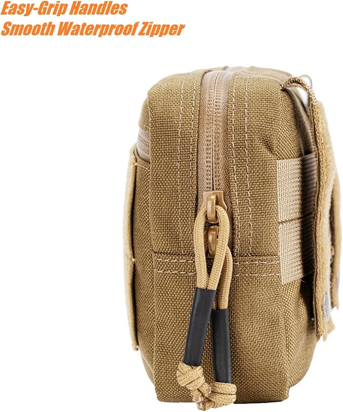 Mini Modular Admin Pouch Tactical MOLLE Utility Tool Pouch for Chest Rig Duty Vest Battle Belt Backpack Accessory Small Dangler Bag EDC Gear Carrier IFAK Medical Kit Organizer