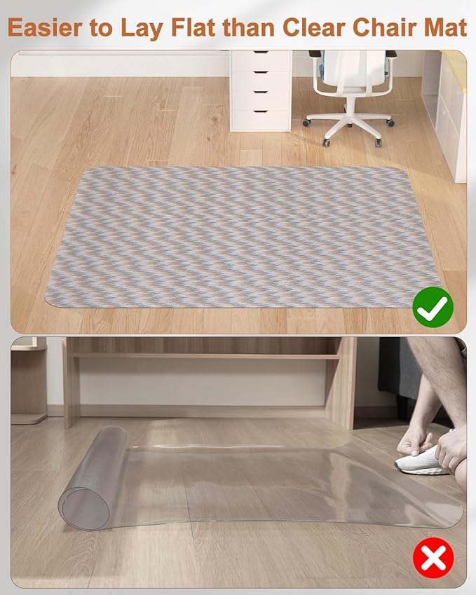 Blvornl Large Office Chair Mat for Hardwood Floor, Rolling Chair Chair Mat for Hard Wood, Large Anti-Slip Hard Floor Protector, Heavy Duty Computer Desk Rug for Office and Home 50"*63"