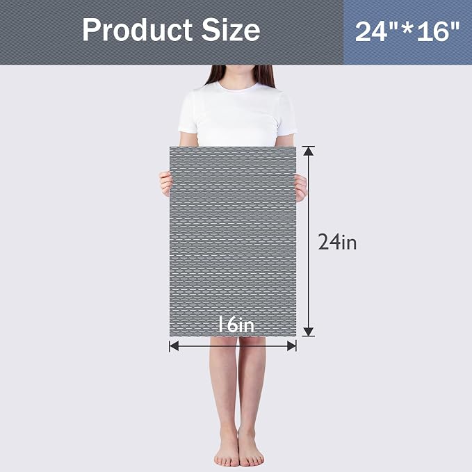 Bathroom Non Slip Shower Mat, Gray 24x16 Inch Bathtub Mat, Non Slip Bathroom Mat for Elderly and Kids, Easy to Dry, Fast-Dry Drainage Hole, Easy to Prune