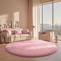 Ophanie Round Rugs 6Ft Pink Circle Area Rug, Fuzzy Bedroom Carpet, Large Shag Plush Floor Kawaii Christmas Living Room Rugs 6 Foot,Cute Room Decor for Kids Teen Girls Baby Home Aesthetic,Nursery