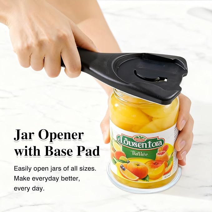 Multi-Purpose Jar Opener with Non-Slip Base Pad for Kitchen Use