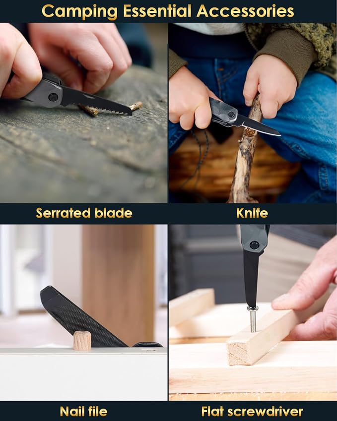 Fathers Day Dad Gifts from Daughter Son Wife, 13-in-1 Hammer Multitool, Cool Camping Accessories & Survival Tools, Unique Birthday Present Ideas Gifts for Men, Husband, Grandpa, Step Dad, Him