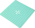 Anti-Slip Bathtub Shower mat, 21×21（ 53×53cm） inch Soft Oversized Machine Washable Non-Slip Bathtub mat with Drainage Holes, Bathroom Floor Suction Cup.（1-Turquoise Green）