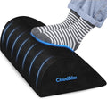 CloudBliss Foot Rest for Under Desk at Work,Office Desk Accessories with Soft Foam and Washable Removable Cover, Foot Stool for Office, Car, Home to Foot Support and Relax Ankles, Black, Long