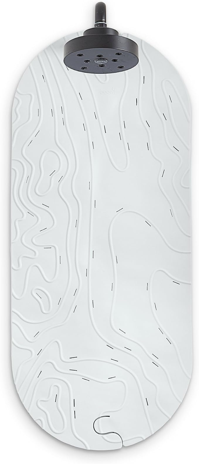 Boon GRIFFLE Textured Non Slip Baby Bath Tub Mat with Hanging Hook and Drain Holes, Gray