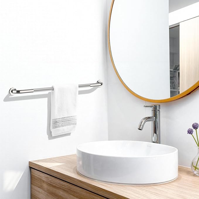 Chrome Bathroom Grab Bars 40 Inch, iHansee Anti Slip Grab Bar w/Knurled Grip, Stainless Steel Safety Handle for Bathtub, Wall Mounted Balance Support Handrail, Handicap Shower Bars for Senior Elderly