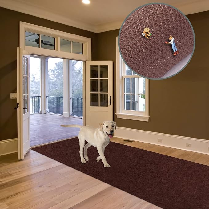 Custom Size Runner Rug 2 ft x 74 ft, 2-82ft Carpet Runners Hallway Entryway Kitchen Garage Laundry Room Area Rugs with Non-Slip Rubber Backing, Chocolate Brown