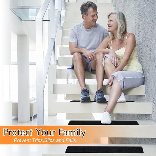S&X Stair Treads Anti-Slip Tape,6 Inch X 24 Inch,(5-Pack) – Triple Layered Protection – Comfortable Anti-Slip Protection for All Slippery Surfaces – Weather Resistant Heavy Duty Tape