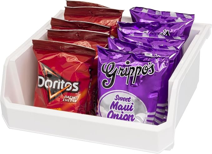 ReadySpace Plastic Containers for Organizing and Storage Bins for Closet, Kitchen, Office, Garage or Pantry Organization, Stackable Bins, Extra Large (14.8" x 16.5" x 7"), 4-Pack, White