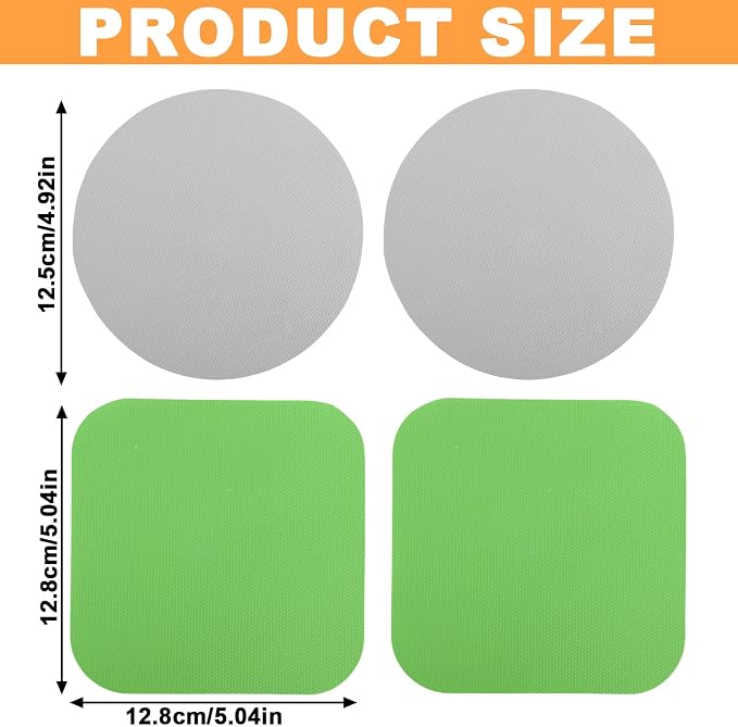 LUTER 4pcs Rubber Jar Openers, Versatile Natural Rubber Bottle Opener Kitchen Coasters Gadgets for Weak Hands Seniors Elderly Lid Cap Gripper Pads (Green Square, Gray Round)