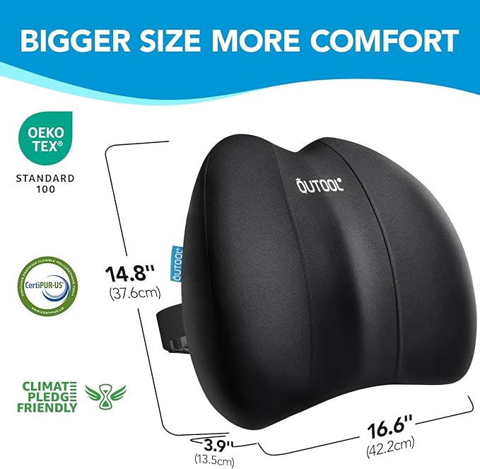 Lumbar Support Pillow for Office Chair, Office Home Essentials,Gifts for Mom,Dad, Back Support Pillow for Car, Chair Cushions,Back Pain Relief Improve Posture,Mesh Cover Double Adjustable Straps