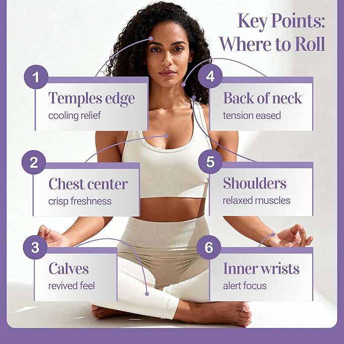 Lavender Essential Oil Roll On for Sleep Anxiety Stress Relief - 100% Pure USDA Organic Pre-Diluted MCT Coconut Oil - Calming Relaxing Bedtime Aromatherapy Yoga - Gemstone Roller 10ml Travel Size