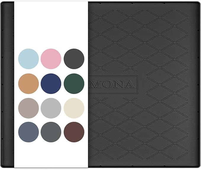 URMONA 25" x 19" Waterproof Silicone Mat in Multiple Sizes & Colors, Under Sink Mat for Kitchen & Bathroom, Pet Food Pad for Dogs & Cats, Kitchen Cabinet Liner, Multi-Purpose for Storage(Black)