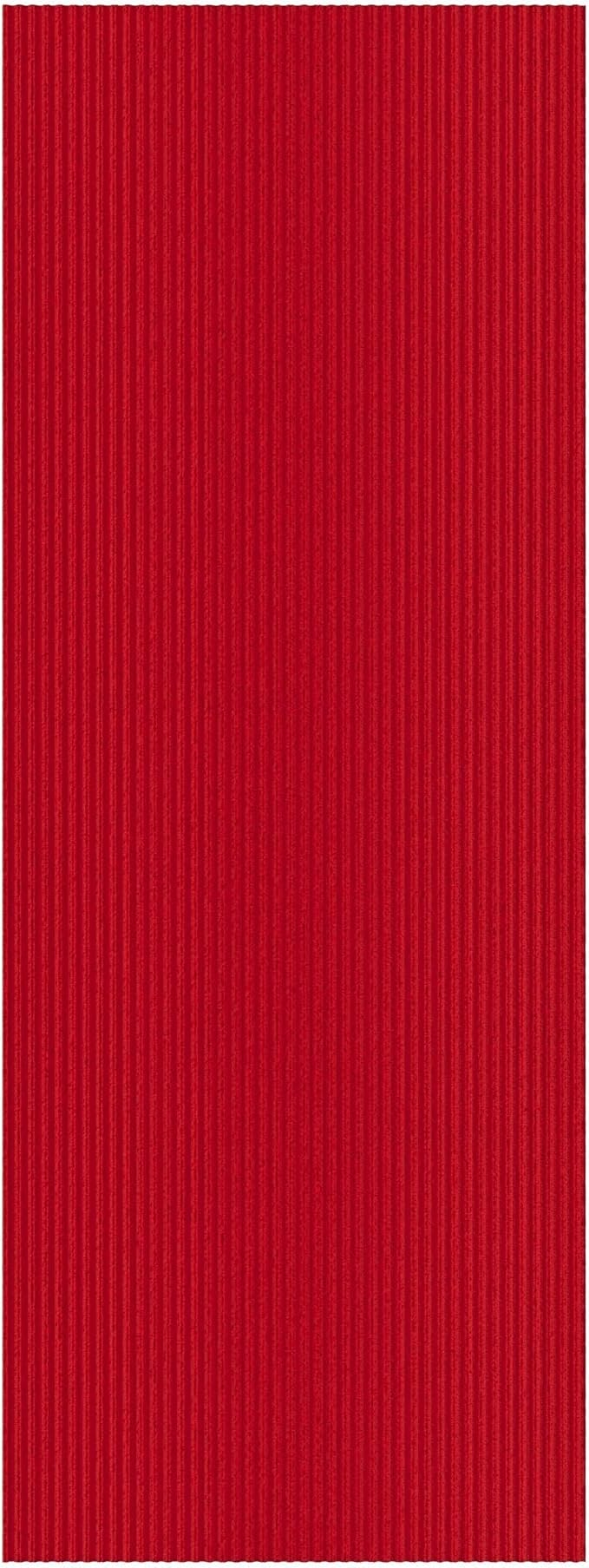 Ottomanson 2' x 27' Hallway Runner with Scraper Pile - Extra Durable Non-Slip Rug Mat for Indoor & Outdoor Use - Ideal for Kitchen, Entryway, Patio & Garage - High-Traffic Carpet, Red