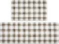 FRESHMINT Modern Farmhouse Plaid 2 Piece Set Kitchen Mats for Floor Anti Fatigue Waterproof & Non-Skid Kitchen Rugs Cushioned Kitchen Mat for Standing Washable Comfort Desk Kitchen Runners
