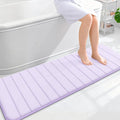 OLANLY Memory Foam Long Bathroom Rugs Runner 59x20, Super Soft Absorbent Bath Mat, Quick Dry, Machine Washable Shower Floor Rugs, Bathmat Carpet, Bathroom Home Decor Accessories, Lavender