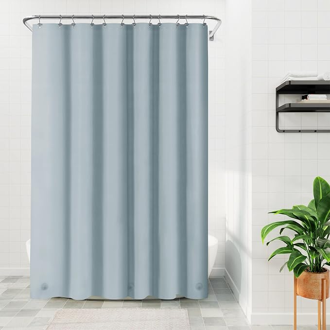 Barossa Design Shower Curtain Liner - Premium PEVA Shower Liner for Bathroom, BPA & PVC Free, No Chemical Smell, Lightweight Standard Size Bath Curtain with 3 Magnets, Metal Grommets - Stone Blue
