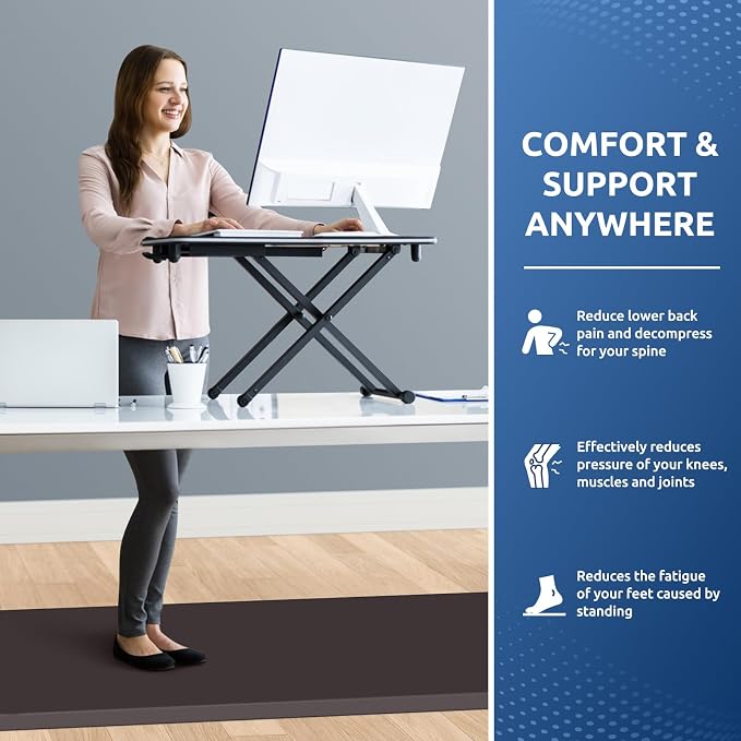KitchenClouds Kitchen Mat Cushioned Anti Fatigue Rug 24"x70" Water Resistant, Non Slip, Standing and Comfort Desk/Floor Mats for House Sink Office (Chocolate)