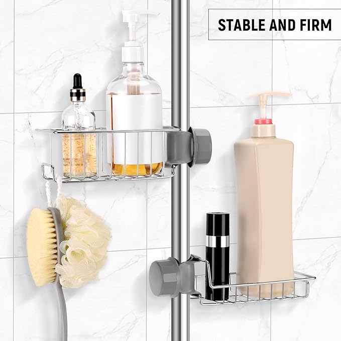 Clawfoot Tub Caddy(Shower Rod Not Included) - Stainless Steel Shower Shelves and Soap Caddy