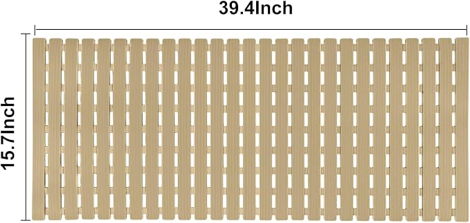 BEMISO Shower Mat Non Slip Bathtub Mat with Suction Cups and Drain Holes 37.4 x15.7 Inch Bath Mat for Tub & Shower.Easy Dry,Easy to Cut,Eco-Friendly