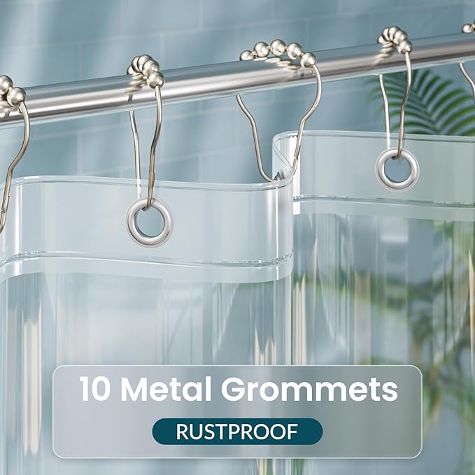Titanker Shower Curtain Liner 60x72, Clear Plastic Shower Liner Lightweight PEVA Waterproof Shower Curtains for Bathroom with Magnets and Rustproof Grommet Holes