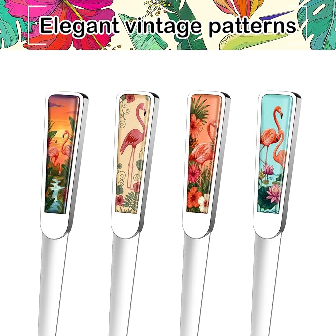Chuangdi 4 Pieces Letter Opener Knife Fancy Stainless Steel Envelope Openers Slitter Lightweight Mail Opener Tool for Women Men Graduation Gift Office Home School Supplies(Flamingo Style)