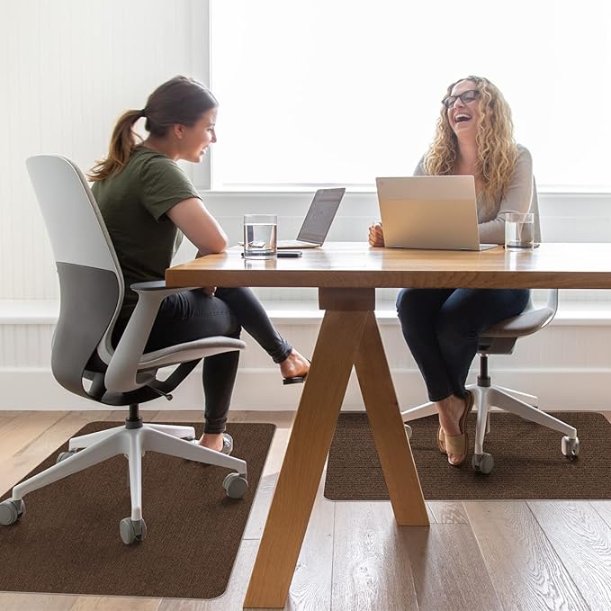 Sycoodeal Office Chair Mat for Hardwood Floor,Office Computer Gaming Chair Mat for Tile Floor,Large Floor Protector Rug,Anti-Slip,Easy to Clean,Coffee(40"x48")