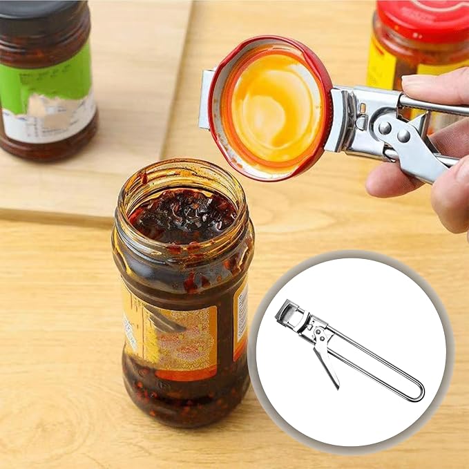 Adjustable Stainless Steel Jar Opener - 2 Pack, Heavy-Duty One-Handed Tool for Seniors & Weak Hands, Opens Any Stubborn Lid