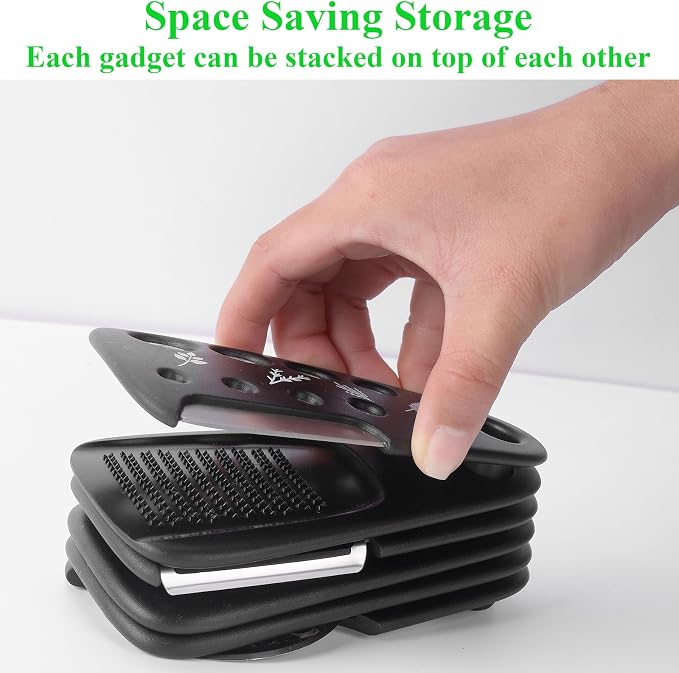 2 Pack Kitchen Gadgets Set 12 Pieces, Space Saving Cooking Tools Kitchen Accessories-Garlic Grinder, Cheese Grater, Vegetable Peeler, Pizza Cutter, Herb Stripper, Bottle Opener, Gadgets Gift Set