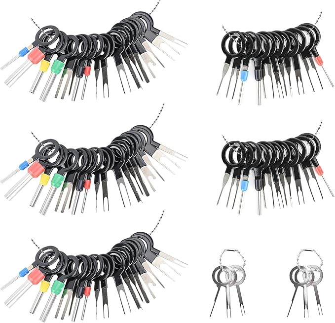 Terminal Removal Tool Kit 82 Pcs Depinning Tool Electrical Connector Pin Removal Tool Kit Pin Extractor Tool Set Wire Terminal Release Tool for Automotive Car Household Devices