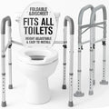 Vive Toilet Safety Rail - Medical Chair for Handicapped & Seniors - Folding Bathroom Frame w/Handles, Arms for Elderly, Disabled - Standalone Grab Bar - Seat Assistance Support Stand Up Assist