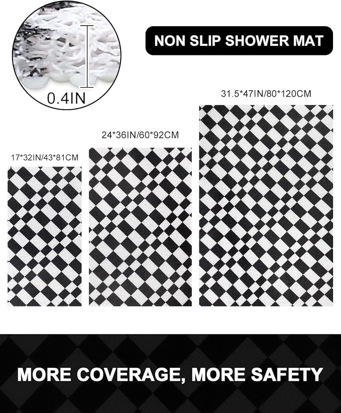 Bathtub Mat Non Slip - Anti Slip Shower Mat, Quick Drying Bath Tub Mats, Soft PVC Loofah Foot Massage Mat, Bath Mat for Shower, Tub, Bathroom, Floor, Kitchen, Pool, Hotel