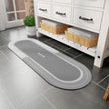 MontVoo Bath Mat Runner - Long Non Slip Absorbent Quick Dry Thin Bath Rug for Bathroom Floor Mat - Rubber Backed - Stain Resistant - Easy Care - Gray 17"x50"