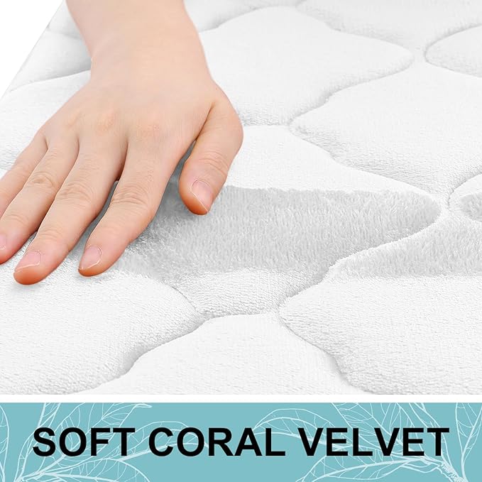 OLANLY Memory Foam Bath Mat Rug 70x24, Ultra Soft and Absorbent Bathroom Rugs, Non-Slip, Comfortable, Machine Washable Bath Carpet for Bathroom Floor, Tub, Shower and Home Decor Accessories, White