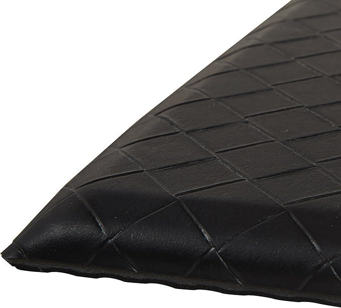 Amazon Basics Anti-Fatigue Standing Mat, Non-Slip, Cushioned, Stain Resistant Comfort Mat for Home, Office and Standing Desk, 20" x 36" x 0.6", Geometric, Black, 5-Pack