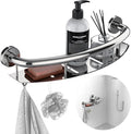 Polished Chrome Safety Grab Bar 18-inch with Storage Shelf for Bathtub or Shower, Drainage Holes, Stainless Steel, Wall Mounted Grab Bars for Elderly Injured Balance Support