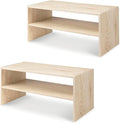 Whitmor Stackable 31" Extra Wide 2-Shelf Storage Organizer, Light Brown，2 Pack
