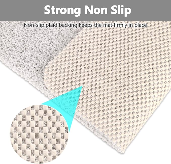 Shower Mat Non Slip: 31 x 31 Inch Extra Large Square Shower Mats with Drain Hole in Middle - Soft Loofah Quick Drying Matt for Shower Stall