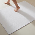 TYUU Large Bathroom Rugs Non Slip Washable Bath Rugs Super Absorbent Bathroom Rug Thin Quick Dry Low Pile Bath Mats, White 36"x60"