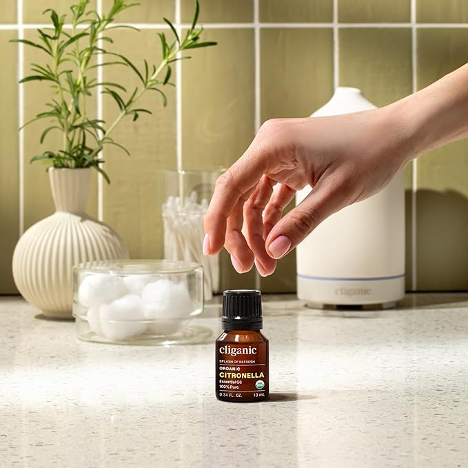 Cliganic Organic Citronella Essential Oil - 100% Pure Natural for Aromatherapy Diffuser | Non-GMO Verified