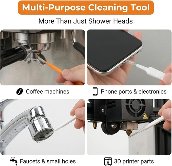 90 Pcs Shower Head Cleaner Tool Set, Small Hole Nozzle Cleaning Brushes & Stainless Steel Cleaning Needles, Multi Size Picks with Caps for Bathroom and Household Gaps