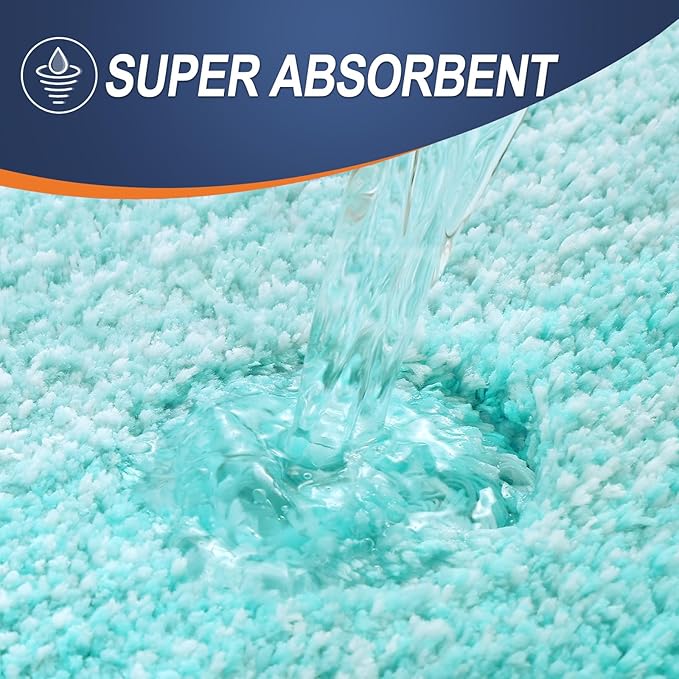 OLANLY Large Bathroom Rugs Mat 44x32, Extra Soft Absorbent Microfiber Bath Rugs, Rubber Backing, Quick Dry, Machine Washable Bath Mats for Bathroom Floor, Tub and Shower, Home Decor Accessories, Teal